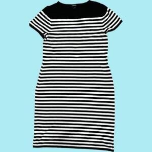 Torrid Women's Black & White Striped Casual A Line Sweater Dress, Size 14/16